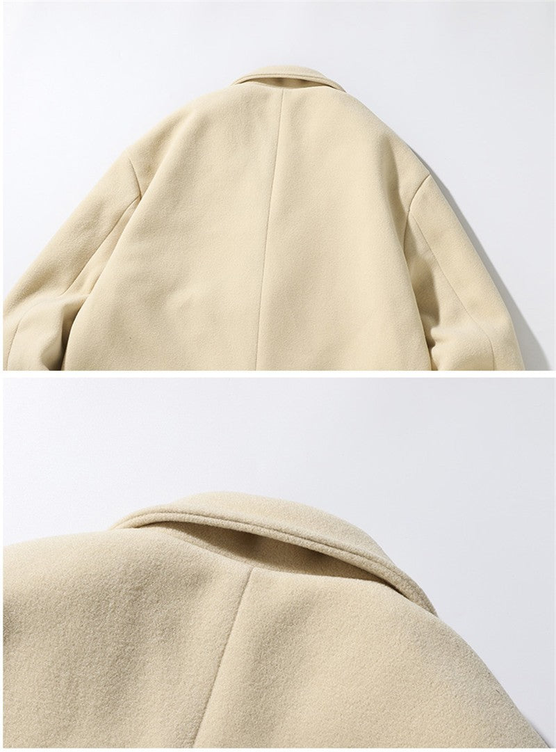 VERSMA Japanese Trendy Causal Vintage Winter Thick Wool Trench Coat Men Autumn Oversized Long Sleeve Male Overcoat Plus Size 5XL