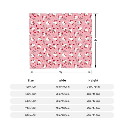 Hello Kitty Passeia de Bicicleta Pelúcia Cobertores Ótimas Mantas para Sofá Cama Sala de Estar 150*125cm Colcha