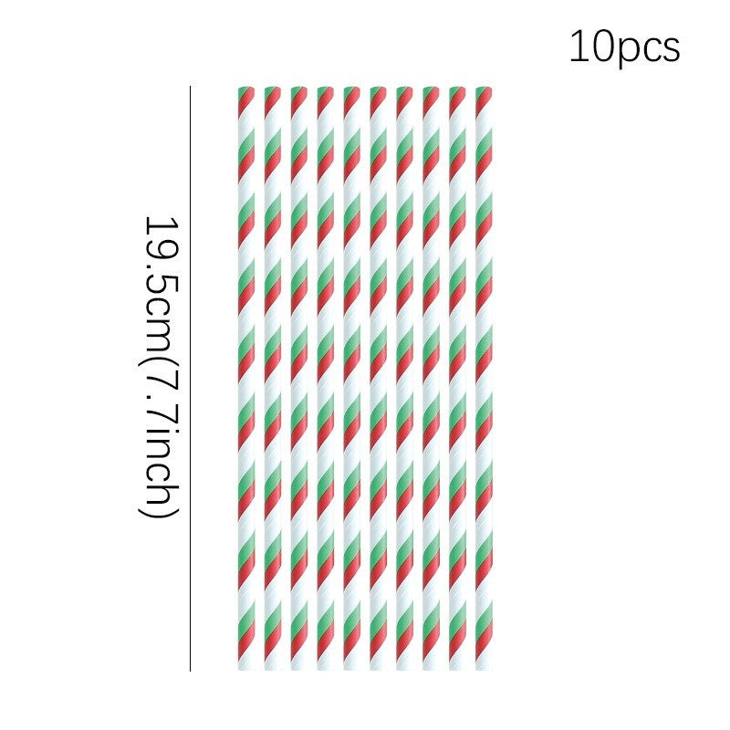 JUSTINLAU Christmas Cutlery Disposable Tableware Set Paper Plates Paper Cups Tissues Tablecloth Dining Plates Christmas Themed