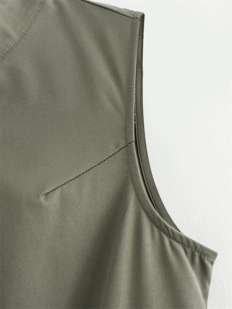 MUJER Zipper Long Dress Woman Pleated Sleeveless Bodycon Dress Summer Elegant Pa