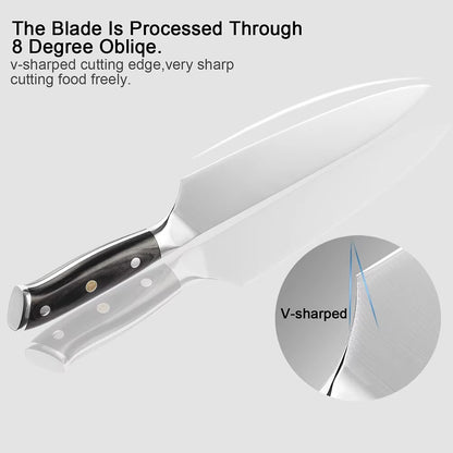 Facas de Cozinha Premium 1-9PEÇAS Conjunto de Facas Japonesas de Aço Inoxidável 5CR15 Incluindo Facas Santoku, Cutelo, Utilitária e de Desossar