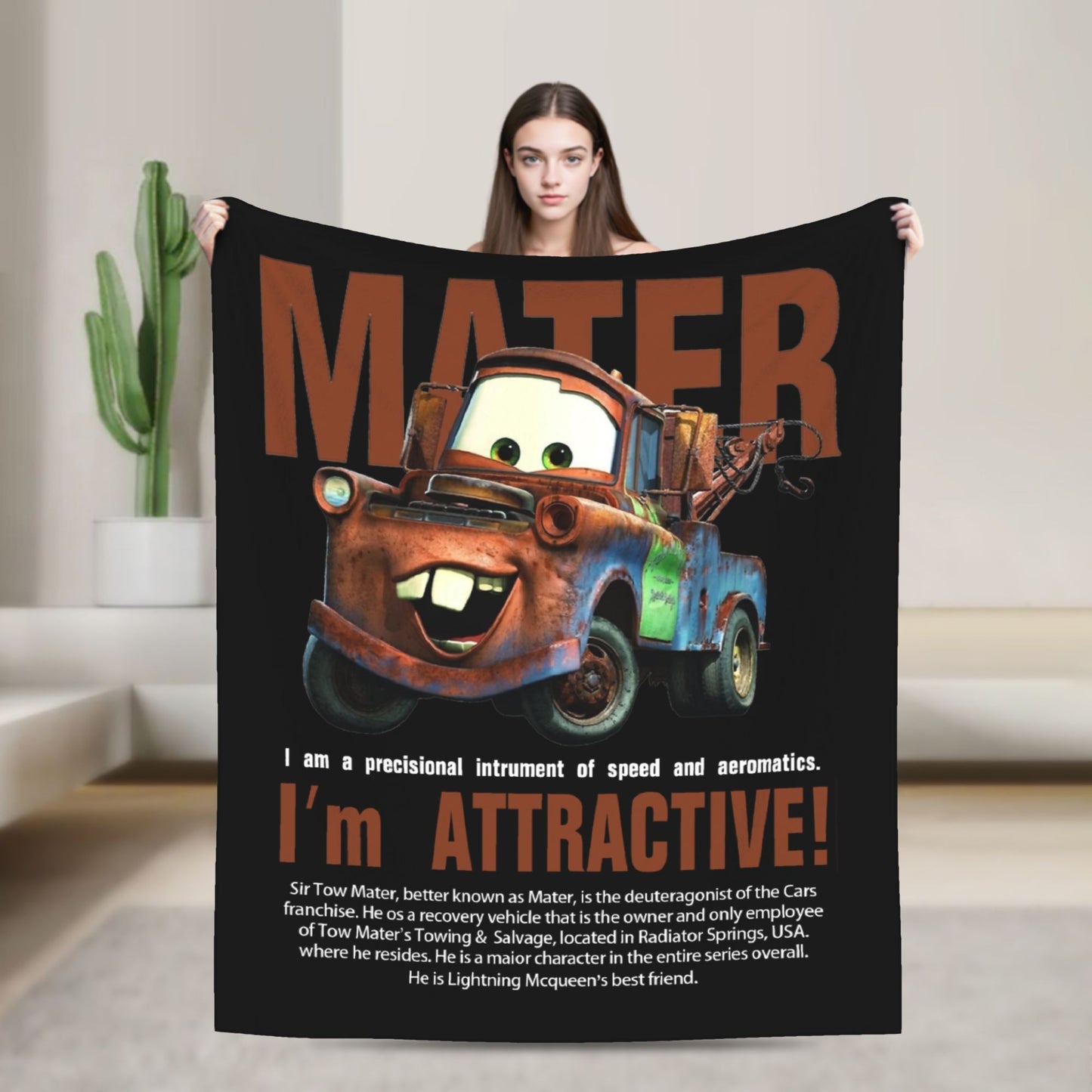 Mater Lightning McQueen Cars Blankets Flannel Spring Autumn  Multi-function Soft Throw Blanket for Home Travel Bedspread