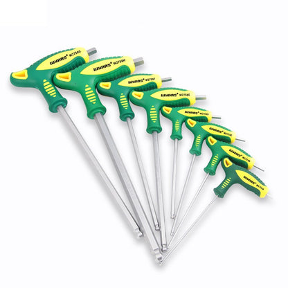 WYNN'S T-Handle Allen Wrench Metric Long Arm Ball/Flat End Hex Key Wrench 1.5-12mm Home Auto Bike Repair Hand Tool Screwdriver