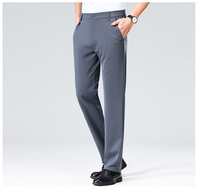 Large Size 52 Mens Casual Pants Elastic Suit Pants Office Trousers Spandex Business Formal Dress Straight Pants