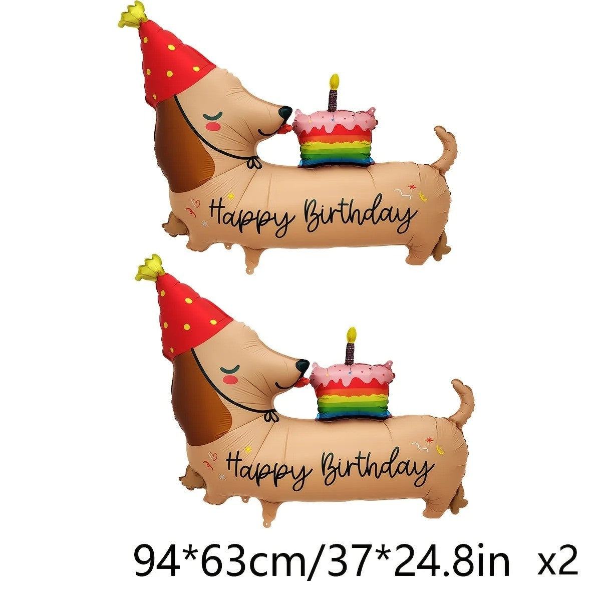 2/1pcs Birthday Cake Dachshund Balloon Cartoon Animal Themed Party Decoration Wall Decoration Festival Photography Props Gifts