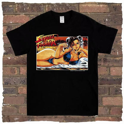 Game Spring Street Fighter, Rock and Rap, Loose High Street, High-quality Men's T-shirts, Women's T-shirts, Couple Styles