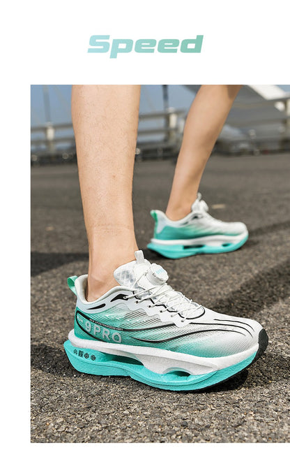 Tênis Esportivo de Corrida Placa de Carbono Especializada Maratona Amortecimento a Ar Masculino Respirável Leve Feminino Confortável Antiderrapante