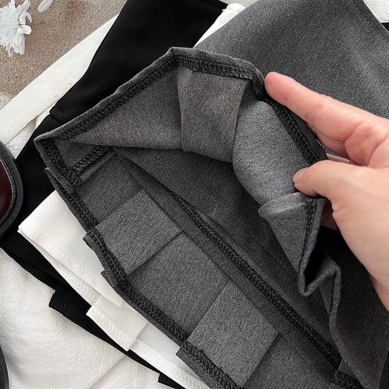 Low Waist Mini Skirt Y2K Black Low Rise Pleated Skort with Bulit-in Shorts Micro Miniskirt Women Teenage Girls Sweet Outfit