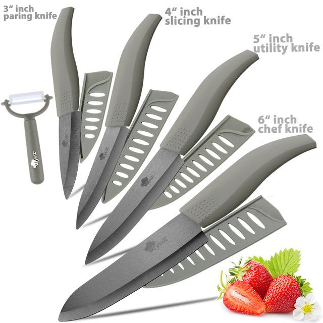 Ceramic Knives Set for Kitchen 3 4 5 6inch Chef Knife Anti-slip Handle Rustproof Blade Fruit Vegetable Slicer Paring Cook Cutter