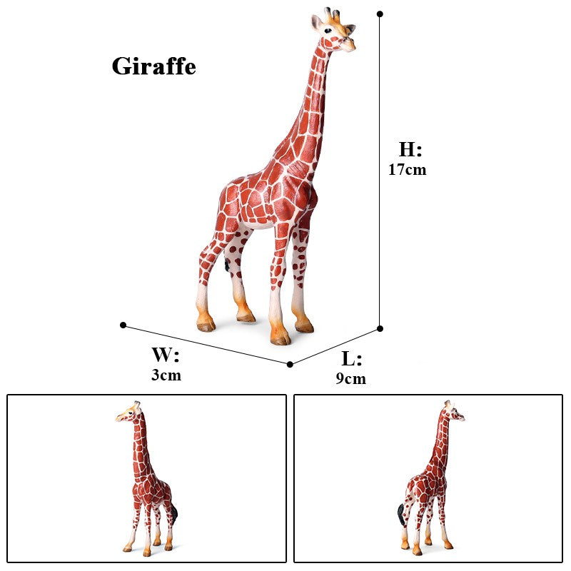 Oenux Zoo África Animais Selvagens Girafa Simulação Modelo Bonecos de Ação PVC Brinquedo Educacional Fofo para Crianças