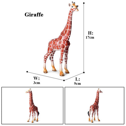 Oenux Zoo África Animais Selvagens Girafa Simulação Modelo Bonecos de Ação PVC Brinquedo Educacional Fofo para Crianças