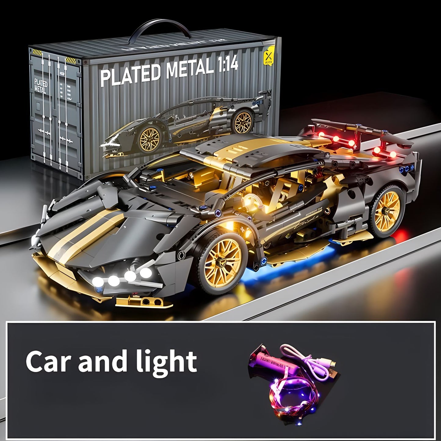Blocos de Montar de Carro Esportivo de Corrida Técnico Maquete Técnicos para Adultos 1:14 DIY Supercarro Tijolo Quebra-Cabeça Brinquedos para Crianças e Adultos Presente?1280+peças?