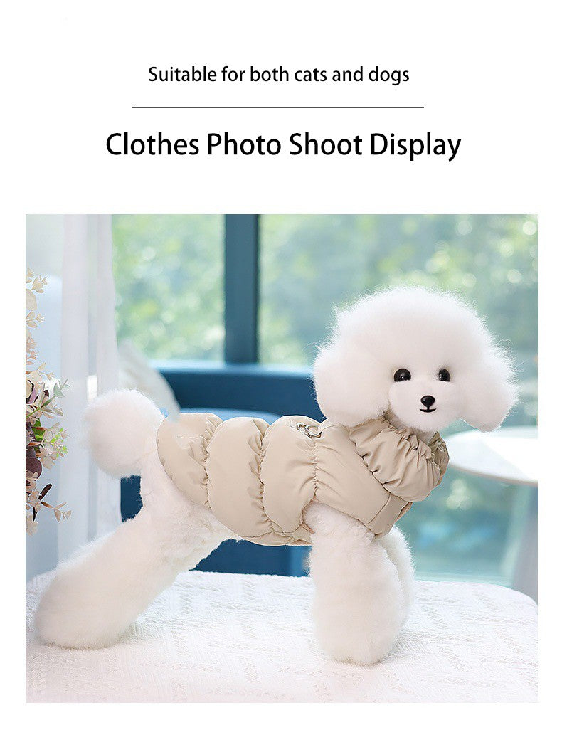 Roupa de cachorro com alças quentes, jaquetas de algodão, jaquetas de duas pernas para animais de estimação, roupas de cachorro de porte médio, roupas de outono-inverno