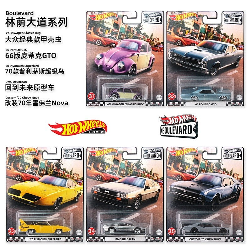Hot Wheels Boulevard 1:64 2025 Mix GJT68 Miniatura de Liga Fundida Corpo Chassi Modelos Colecionáveis Premium Carros Coleção Presente