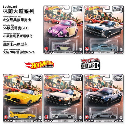 Hot Wheels Boulevard 1:64 2025 Mix GJT68 Miniatura de Liga Fundida Corpo Chassi Modelos Colecionáveis Premium Carros Coleção Presente