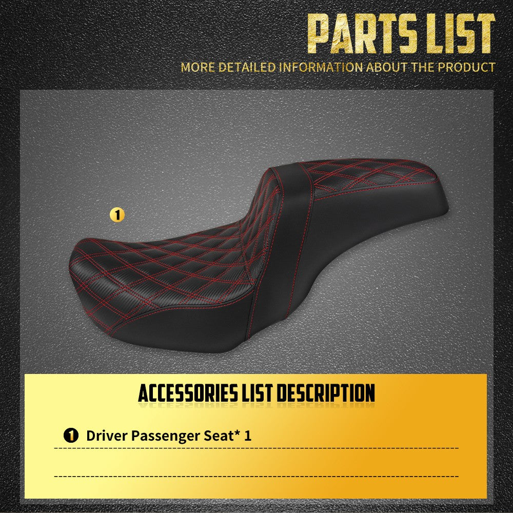Assento Duplo de Couro para Piloto e Passageiro Dianteiro Traseiro de Motocicleta para Harley Dyna 2006-2017 Fat Bob Low Rider FLD