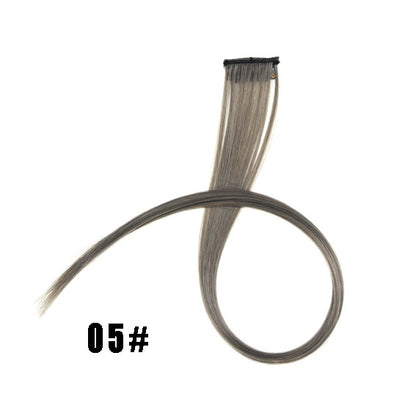 Mega Hair Tic Tac Sintético 55 cm Longo Colorido Liso Peças de Cabelo Sintéticas para Uso Diário Festas