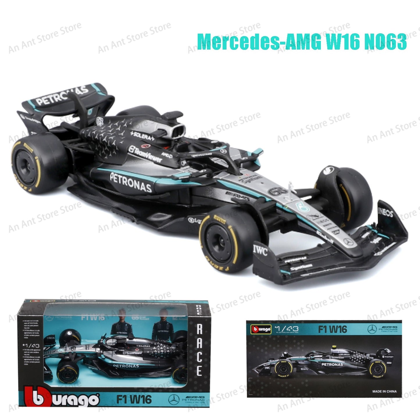 Bburago 1:43 2024 F1 Mclaren Mcl38 Grande Prêmio de Mônaco F1 Miniatura de Liga Fundida #4 #81 Lando Norris ? Presente de Brinquedo de Carro de F1