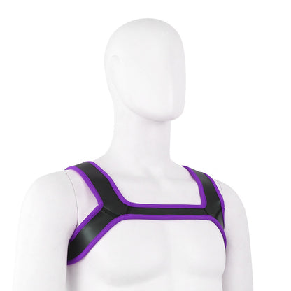 Sexy Men Chest Harness Neoprene Double Shoulder Straps for Carnival Party Caostume Accessories Strap Punk Men Chest Harness Belt
