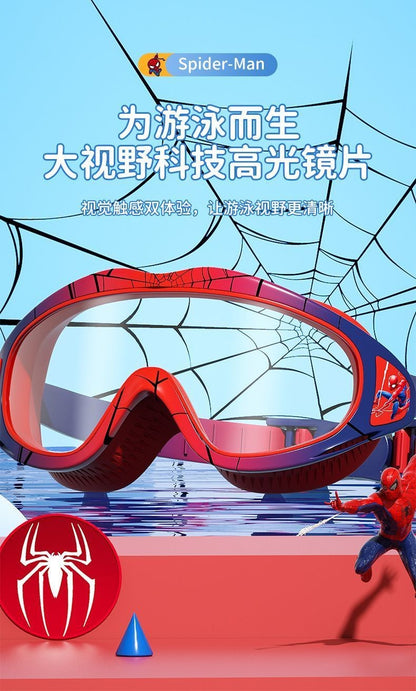 Marvel's new Spiderman boy new creative cartoon anime peripherals HD anti-fog waterproof swimming professional diving glasses