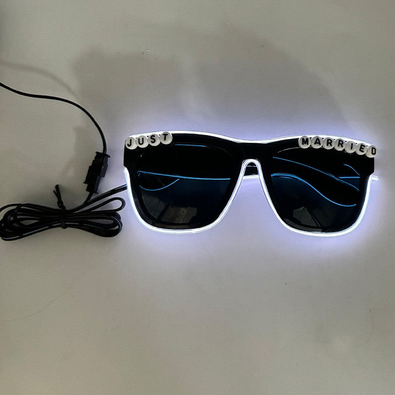 1PC Light Up LED Glasses Glow Sunglasses EL Wire Neon Glasses Glow in The Dark Party Supplies Neon Party Favors for Adults