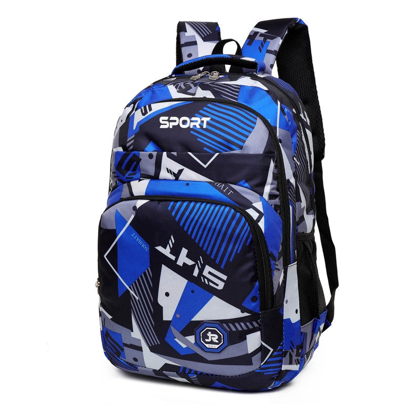 Mochila de lazer de grande capacidade - uma mochila escolar versátil equipada com alças ajustáveis, fecho de zíper e poliéster