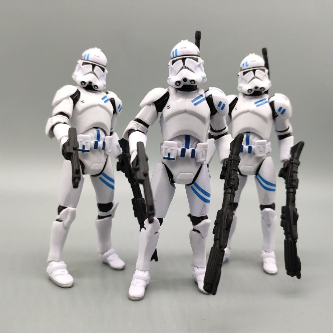 Lote de 3 Bonecos Soltos Star Wars Elite Force 501st 442nd Shadow Utapau Gree Shock Battalion Trooper 3.75" Coleção