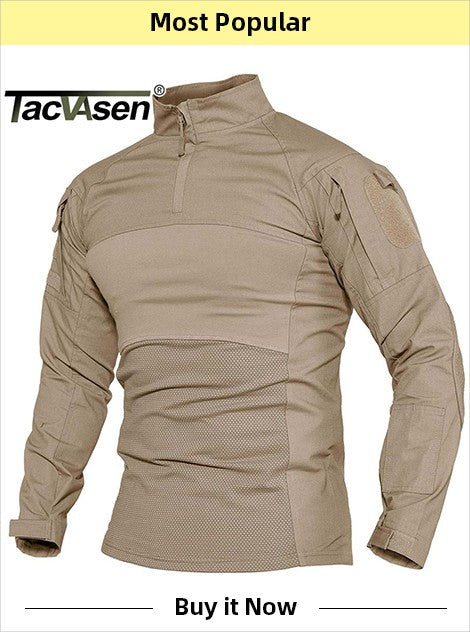 TACVASEN 1/4 Zipper Ripstops T-shirts With Zipper Pockets Mens Long Sleeve T-shirts Outdoor Hiking Tees Tops Pullover Workout