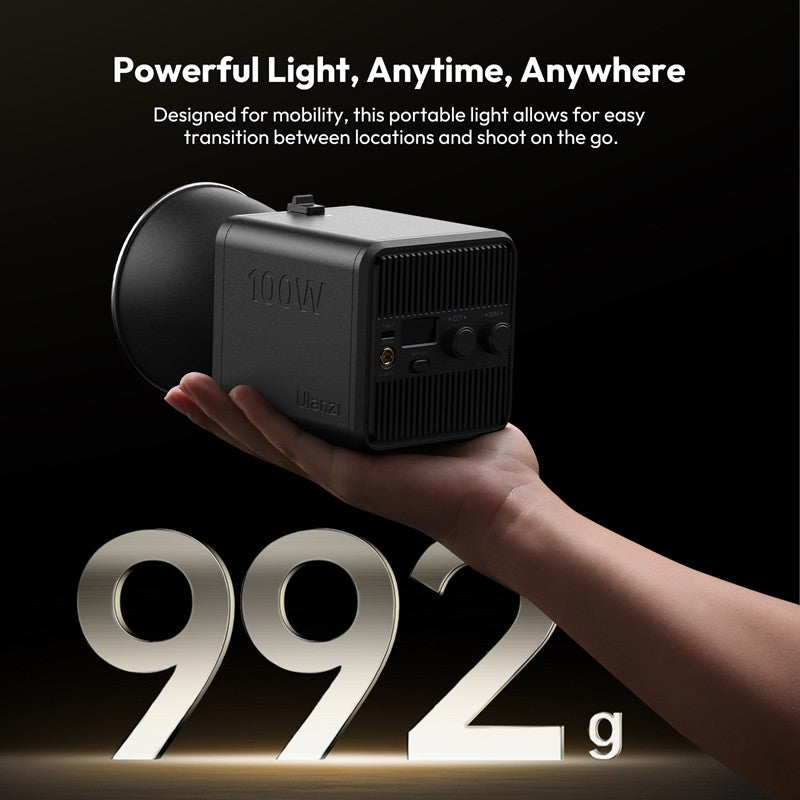 Ulanzi ML100Bi | ML100RGB Luz de Vídeo COB de 100W 2700K-6500K Bi-Color | Luz de Estúdio Fotográfico RGB 360° para Filmagem e Transmissão ao Vivo