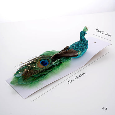 1PC of Peacock Christmas Ornaments Simulate The Atmosphere of Glitch Peacock Branches and Branches Home Decor