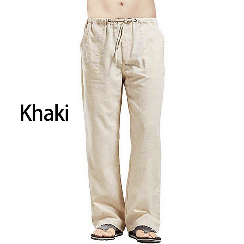 Fashion Mens Linen Wide Pants Korean Trousers Oversize Sports Streetwear Male Spring Yoga Pants Casual Men Clothing Sweatpants