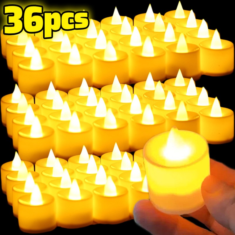 Flameless LED Electronic Candle Lights with Battery Tealight Candles Lamp Lighting for Christmas Wedding Birthday Party Decor