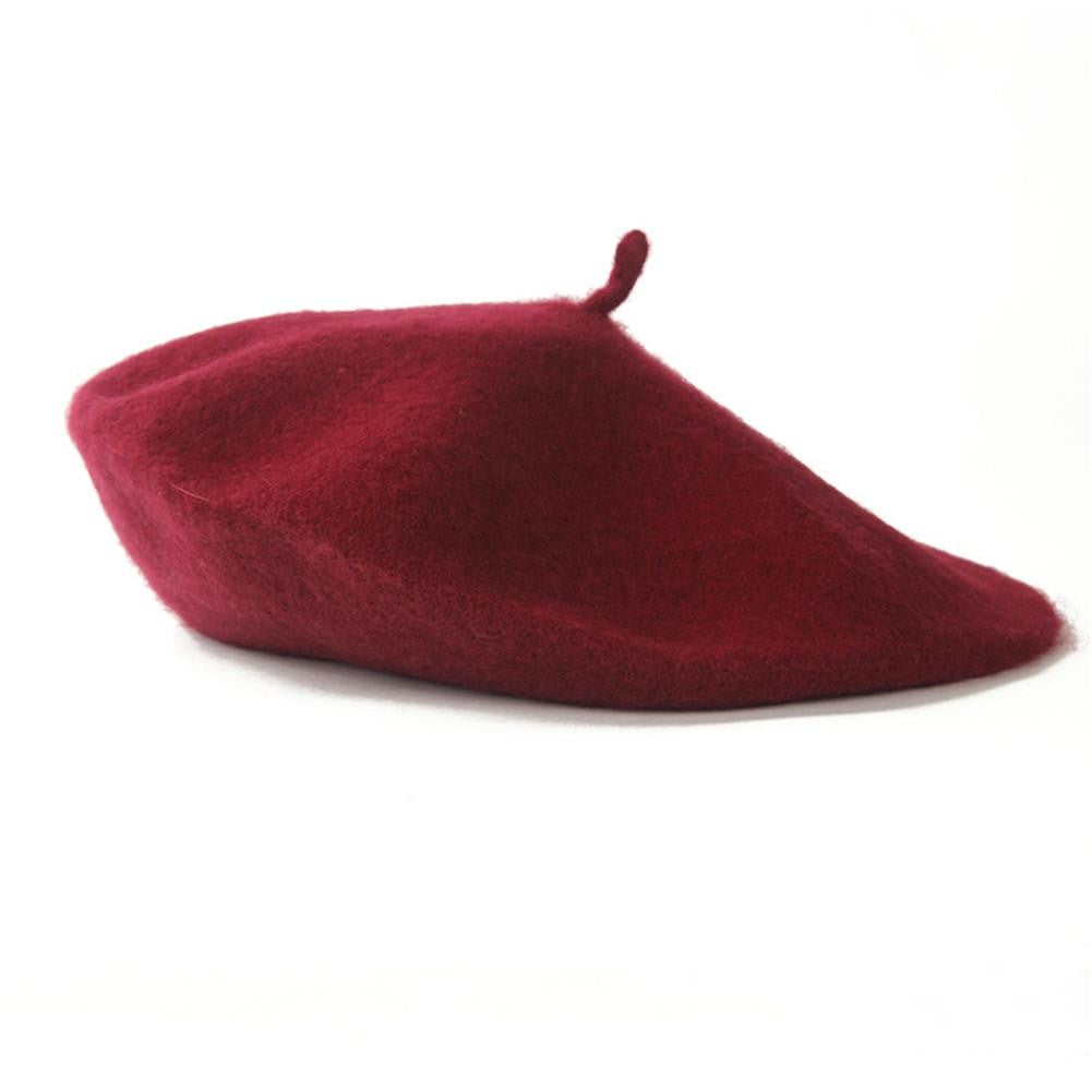Women Girls Warm Wool Berets Hat Solid Color Retro Plain Cap All Matched Elegant French Artist Hat Lady Women Wool Berets