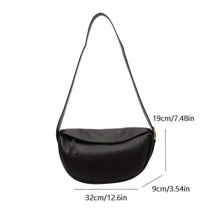 Fashionable retro new leather bag, women's dumpling bag, shoulder bag, crossbody bag, trendy and versatile soft leather bag