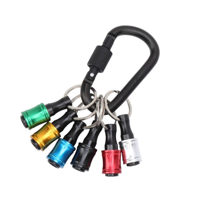 Conjunto de ferramentas com chaveiro colorido, haste de extensão de troca rápida, haste de conversão de cabo hexagonal de 1/4", chave de fenda, luva de liberação rápida