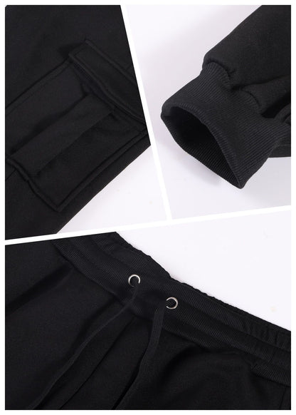 Mens Sweatpants Straight Fit Joggers for Sports and Streetwear Loose Oversized Drawstring Long Pants Men Multi-pocket Pants