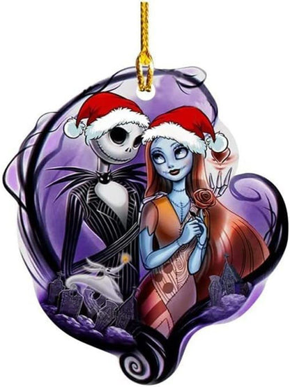 Disney Anime O Estranho Mundo de Jack Jack Skellington Decoração de Carro Árvore de Natal Desenho Animado Moda Tendência Pingente Presentes