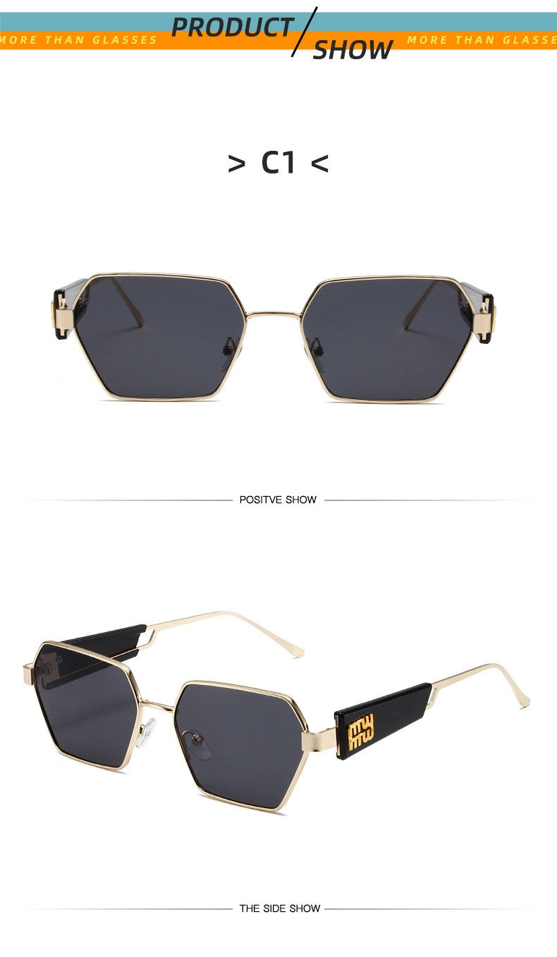 Metal Rectangle Sunglasses Women Fashion High Quality Frame Glasses Vintage Brand Designer Eyewear UV400
