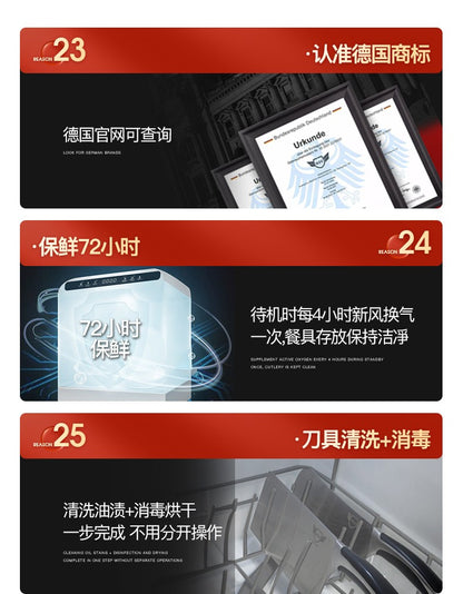 dishwasher spraying up and down small household automatic desktop intelligent drying and disinfection