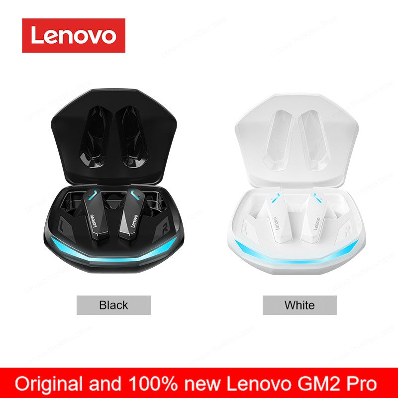 Fone de Ouvido Original Lenovo GM2 Pro Bluetooth 5.3 Sem Fio para Jogos com Baixa Latência Chamada HD Fones de Ouvido com Modo Duplo e Microfone GM2Pro