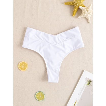 S - XL High Waist High Leg Cut Bikini Bottom Swim Brief Women Swimwear Female Bather Brazilian Tanga Panties Underwear K7095