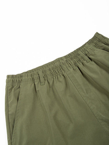 Men's Tactical Shorts Summer Casual Cargo Shorts Knee-length Multi-pockets Elastic Waist Work Hiking Overalls Short Pants Male