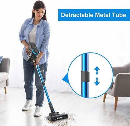 Aspirador de Pó Sem Fio DEVOAC N300 6 em 1 Potente Ultraleve Portátil Tipo Bastão Bateria 2200mAh para Carpete e Piso Duro