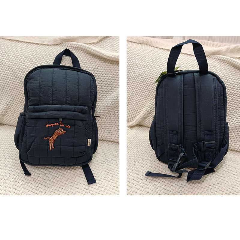 Mochila Infantil de Desenho Animado com Novo Design 2025, Padrão de Bordado de Animais, Mochila Escolar para Meninos, Meninas, Crianças Pequenas, Pré-Escola e Creche