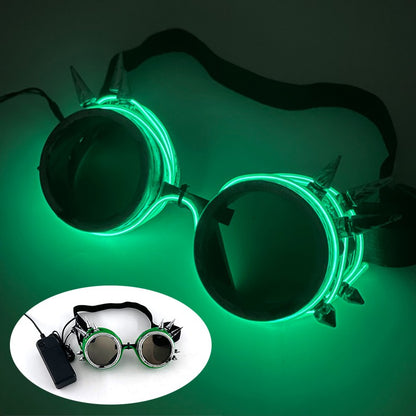 Cyberpunk Futuristic Luminous Glasses Rave Cyber light up Goggles LED glowing visor glasses for EDM music show props