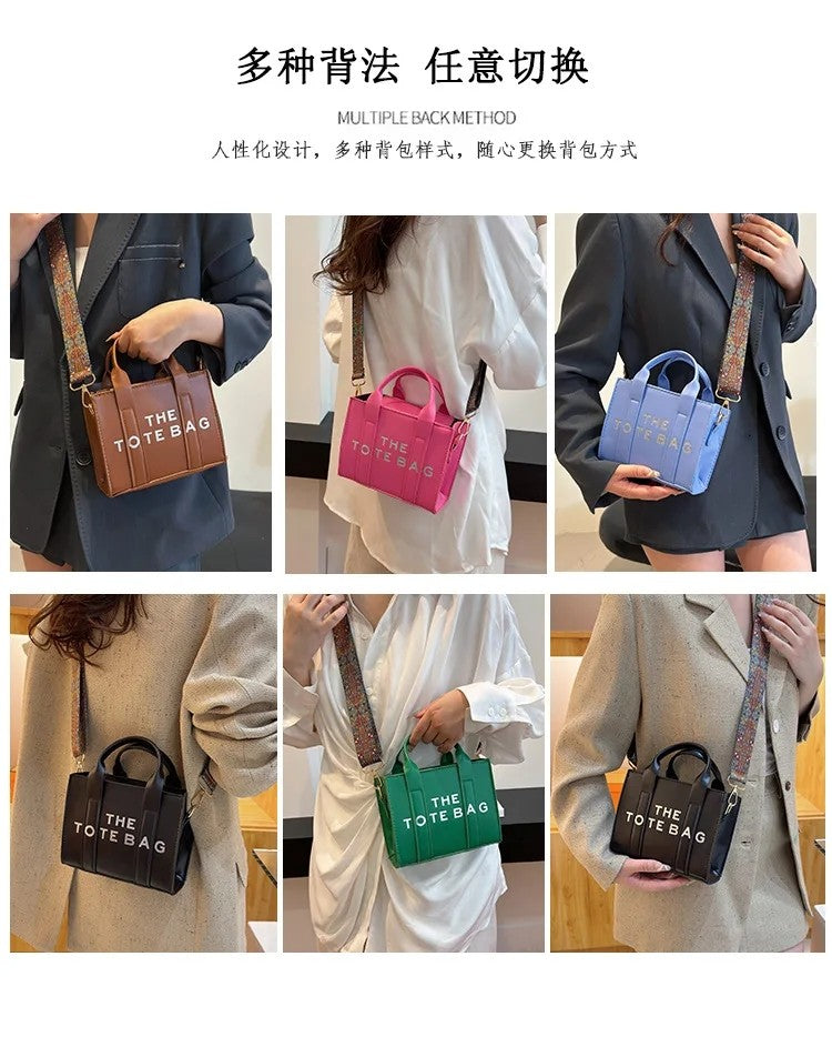 New printed letter tote bag, niche design handbag, European and American fashion crossbody bag, retro shoulder bag