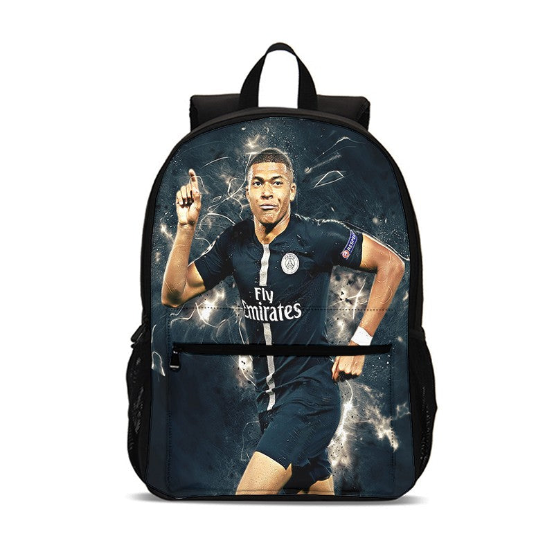 M-Mochila Esportiva Mbappes Football com Zíper Relâmpago Mochila Escolar Esportiva Mochila Escolar Jogador Estrela Mochilas para Livros