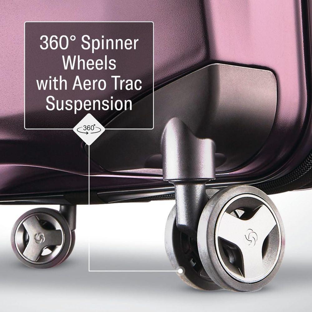 Lightweight 28-Inch Hardshell Luggage - Durable, 360° Spinner Wheels, Adjustable Handle, Expandable, TSA Lock - Purple