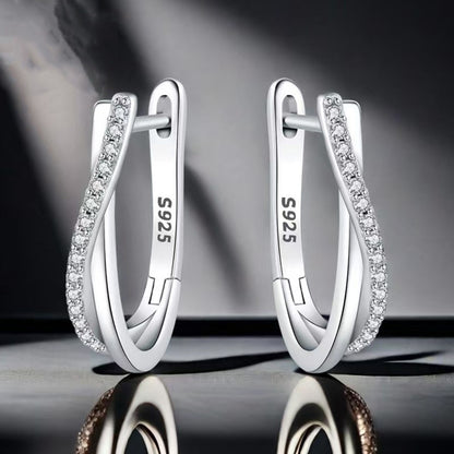 Brincos de Argola de Prata 925 com Estrela Torcida, Joias Versáteis, Brincos de Argola para Mulheres, Joias Finas, Presentes de Aniversário
