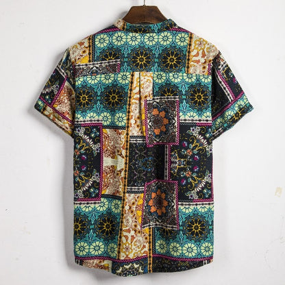 2024 new Hawaiian Cotton High Quality Shirts Men's Oversize Shirt Man Tiki Fashion Clothing Blouses Luxury Social T-shirts